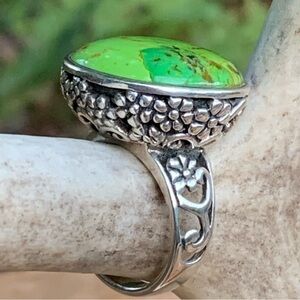 Artisan Green Garden Sterling Silver Ring